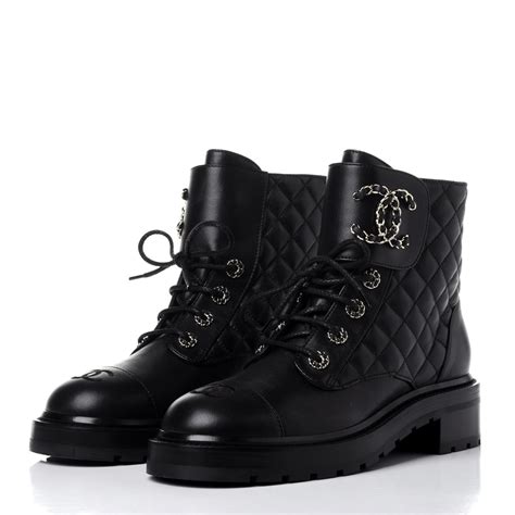 chanel lace up boot|Chanel lambskin boots.